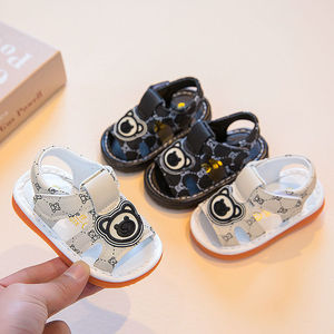 韩版巴拉巴柆男宝宝凉鞋夏季0—1-2岁小童叫叫鞋软底防滑婴幼儿学