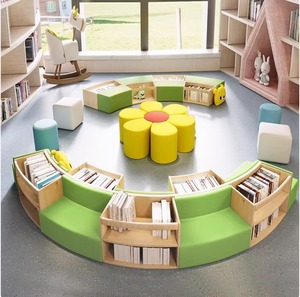 创意幼儿园储物沙发坐凳图书馆书柜创意弧形多功能休息区坐凳沙发