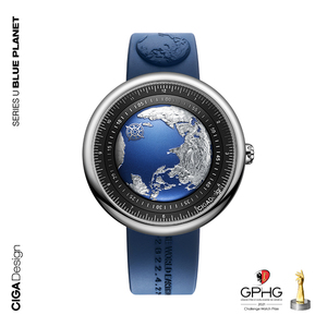 情人节礼物CIGA design玺佳机械表U系列蓝色星球地球表男士手表