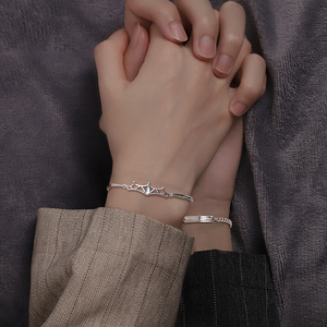 银情侣手链女一对情侣款设计感小众公主与骑士手镯纪念好物送男友