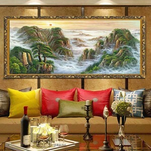 沙发背景墙装饰画客厅背有靠山