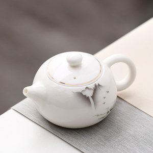 鼎亨羊脂玉白瓷西施壶家用陶瓷茶壶带过滤单个功夫茶具泡茶器单壶