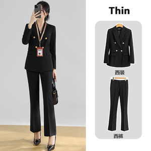 黑色西装外套女士公务员面试正装工作服职业装公考西服套装小个子
