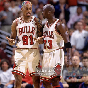 罗德曼91号mn复古球衣bulls芝加哥总决赛奖杯白色au球员版篮球服