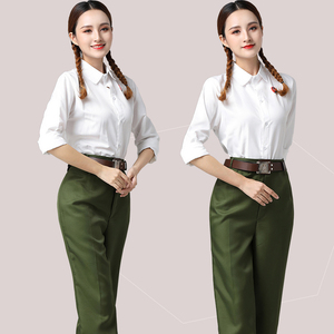 国庆成人演出服红卫兵怀旧70-80年代芳华军装合唱服知青男女下乡