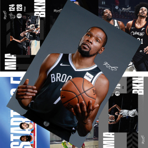 杜兰特海报墙贴纸宿舍装饰画壁纸 nba勇士队球星超大海报篮网周边