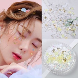 脸上贴饰品亮晶晶眼妆亮片脸部珍珠星星闪钻舞台表演化妆贴泪痣妆