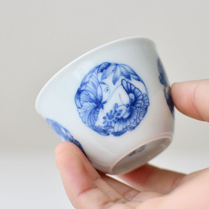 妙色珍玩团碟小缸杯主人杯景德镇瓷器功夫茶具山屋沏它山精选