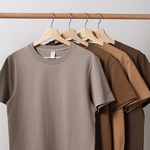 班服短袖定制印logo工作衣服装团建广告文化衫咖啡巧克力棕色t恤