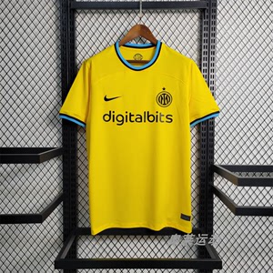 正品Nike/耐克22-23国际米兰第四客场球迷版球衣黄色短袖足球队服