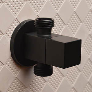 马桶专用止回角阀大流量角阀燃气热水器专用一进二出双通角阀黑色_阿