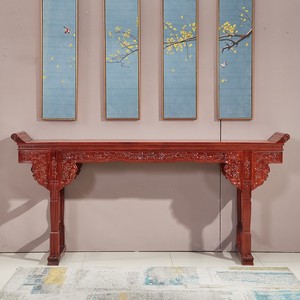 红木农村中堂四六件套堂屋家具供桌实木长条台案家用客厅中式条机