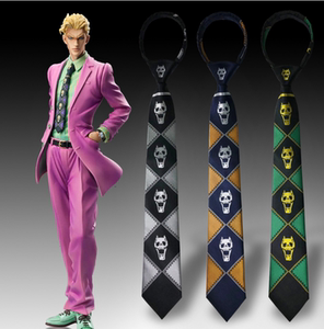 日版jojo吉良吉影奇妙冒险骷颅头黑色手打领带dk男潮流休闲韩版