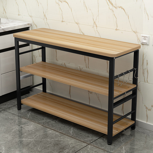 简易小长桌长方形厨房靠墙桌子多功能切菜桌双层长条桌多层置物桌