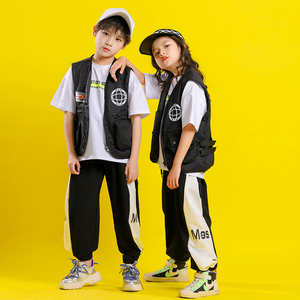 儿童街舞嘻哈套装时尚现代舞练功服鬼步舞演出服少儿爵士舞服装潮