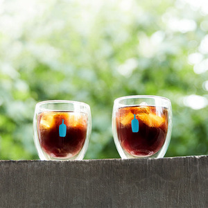 现货日本bluebottle蓝瓶子双层玻璃对杯隔热咖啡杯情侣水杯两只装