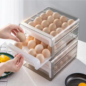 资顺冰箱鸡蛋收纳盒抽屉式厨房保鲜放鸡蛋盒家用多层托蛋架鸡蛋格
