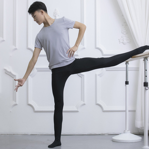 男士艺考芭裤芭蕾舞裤袜紧身连体舞蹈生中芭考级形体裤练功服踩脚