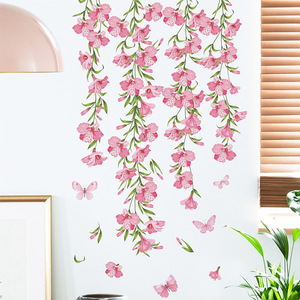 墙贴花藤彩绘花朵绿植藤蔓卧室客厅玄关背景美化装饰墙贴纸贴画