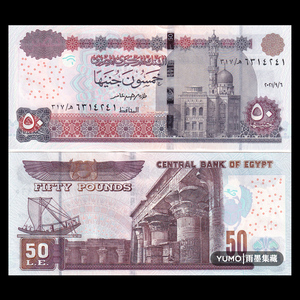 全新unc 埃及50镑纸币 2020-22年 非洲
