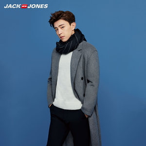 【邓伦同款】jackjones杰克琼斯秋冬中长款男潮毛呢大衣