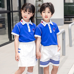 小学生校服夏装韩版短袖运动会套装夏季儿童学院风定制班服毕业照
