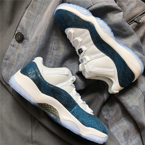 air jordan 11 aj11low乔11蓝蛇白蓝爆裂纹低帮篮球鞋cd6846102