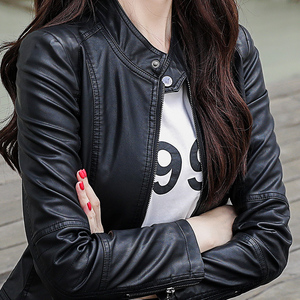 皮衣外套女短款2022春秋装新款显瘦百搭修身收身pu皮夹克潮高腰潮