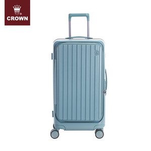 CROWN/皇冠静音密码铝框箱时尚大容量长方形旅行箱 行李箱 拉杆箱
