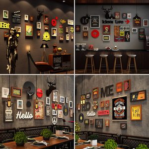 复古餐饮饭店墙面装饰创意火锅烧烤店工业风酒吧咖啡厅馆墙壁贴画