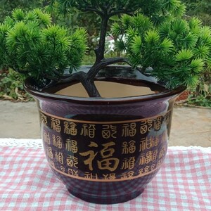 陶瓷花盆特大阳台 厅家用中国风红牡丹花盆可种发财树