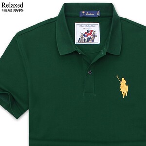 保罗短袖t恤品牌男装翻领polo衫有领带领t半袖大码名牌上衣服夏季