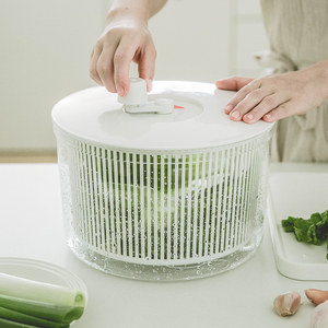日本进口蔬菜脱水器小型手摇甩菜器厨房洗菜沥水盆果蔬沙拉沥水篮