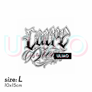 及时行乐carpe diem花体字纹身贴防水持久男女前脖子暗黑系哥特