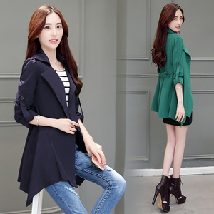 中长款纯色七分袖西装外套-淘宝拼多多热销中长款纯色七分袖西装外套