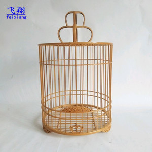 青岛抛光画眉笼雕刻腿门扣手梅花图案 手笼 平顶笼飞翔精品鸟笼