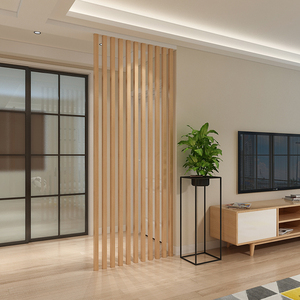 简约现代实木屏风隔断客厅木条装饰入户玄关北欧立柱原木遮挡格栅