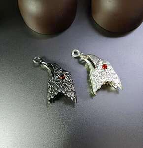 999纯银包熊爪鹰爪子勾镶嵌吊坠防裂保护套纯银套银饰品配件