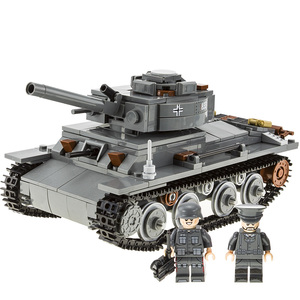 开智积木T38侦查轻型坦克履带式T44自行榴弹炮两栖装甲车拼装玩具
