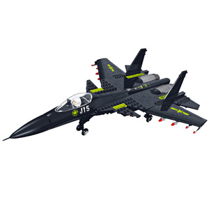 星钻积木中国歼15舰载战斗机兼容乐高军事喷气式飞机歼20拼装玩具