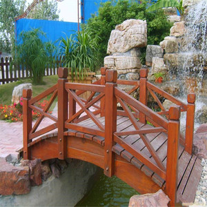 定做防腐木木桥拱桥碳化木装饰桥庭院花园小桥景观桥户外公园实木
