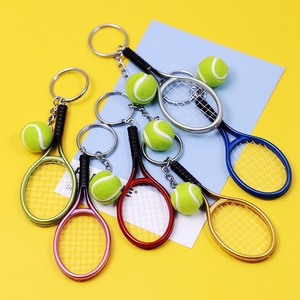 仿真网球拍金属挂件小型迷你网球比赛纪念品礼品小礼物创意钥匙扣