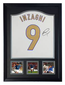 因扎吉 意大利国家队亲笔签名 足球服球衣 含sa证书裱框
