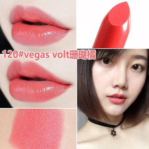 mac魅可口红唇膏120#vegas volt珊瑚橘 奶油橘520#see sheer