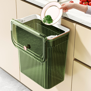 壁挂式轻奢厨房垃圾桶家用2023新款卫生间厕所有带翻盖夹缝放纸桶