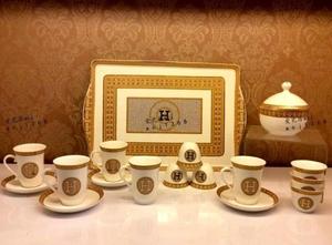 哈罗德陶瓷咖啡具21头骨瓷小红茶杯金格瓷器托盘功夫茶杯多款可选