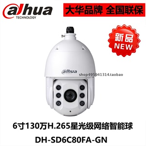 DH-SD6C80FA-GN 大华130万20倍变焦H.265星光级智能网络红外球机