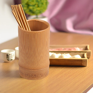 筷子筒餐厅商用定制logo圆形筷篓串串香竹筒筷烧烤竹签筒笔筒餐具
