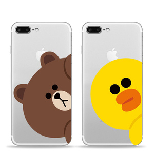line布朗熊莎莉鸭苹果iphone8plus手机壳7/6s/5c/x/touch软保护套