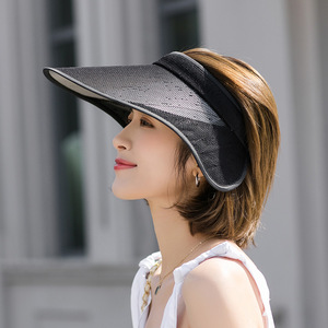 遮阳帽子女夏季薄款户外防晒紫外线骑行出游时尚空顶鸭舌太阳凉帽